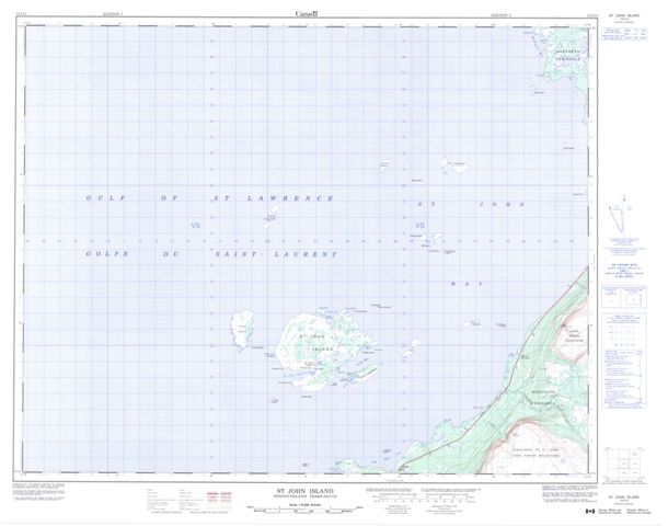St John Island Topographic Paper Map 012I14 at 1:50,000 scale