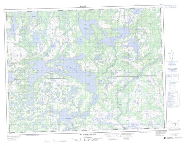Lac Washicoutai Topographic Paper Map 012K07 at 1:50,000 scale