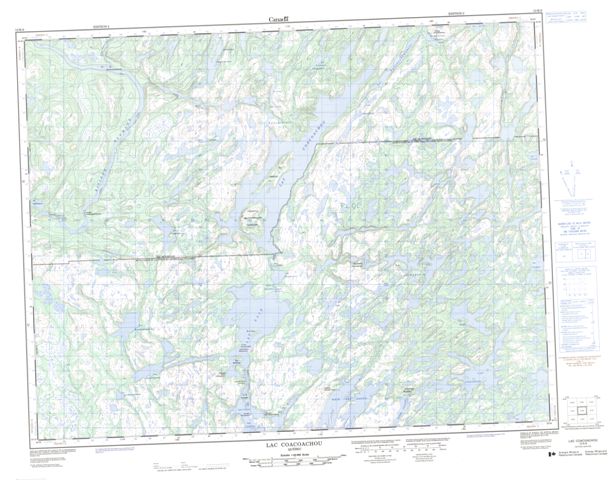 Lac Coacoachou Topographic Paper Map 012K08 at 1:50,000 scale