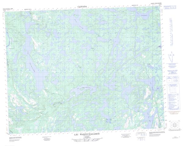 Lac Wabouchagamou Topographic Paper Map 012K09 at 1:50,000 scale