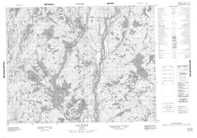 Lac Victor Topographic Paper Map 012K12 at 1:50,000 scale