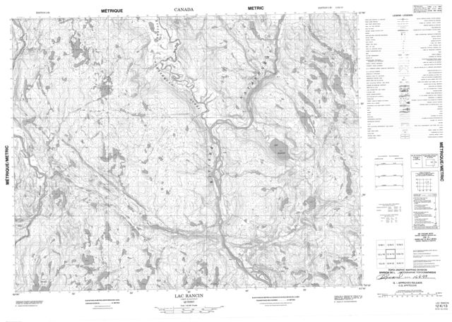Lac Rancin Topographic Paper Map 012K13 at 1:50,000 scale