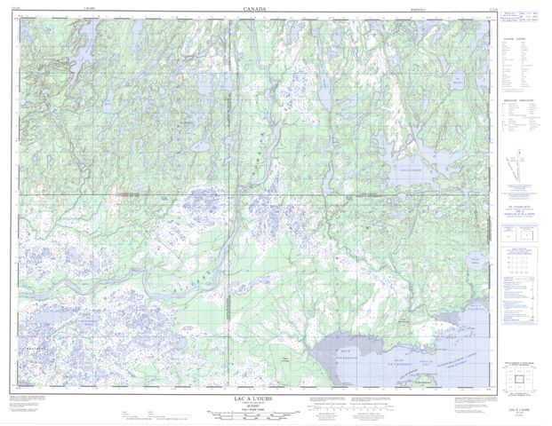 Lac A L'Ours Topographic Paper Map 012L06 at 1:50,000 scale