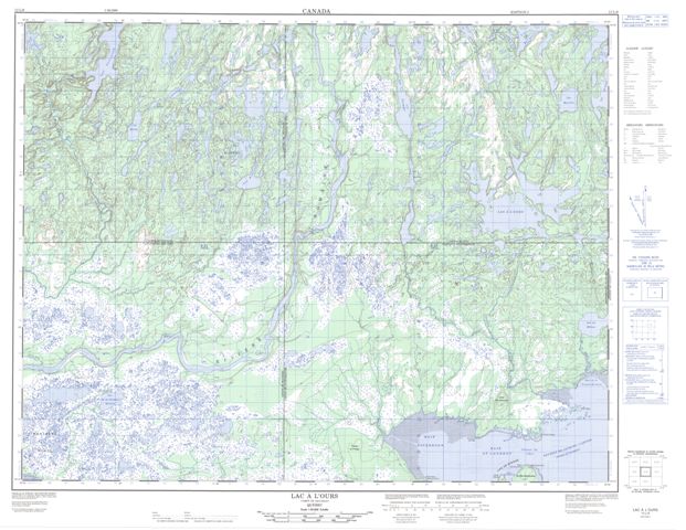 Lac A L'Ours Topographic Paper Map 012L06 at 1:50,000 scale