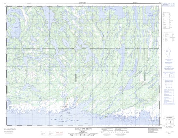 Baie-Johan-Beetz Topographic Paper Map 012L07 at 1:50,000 scale