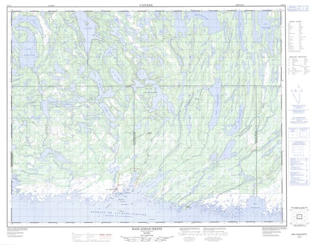 Baie-Johan-Beetz Topographic Paper Map 012L07 at 1:50,000 scale