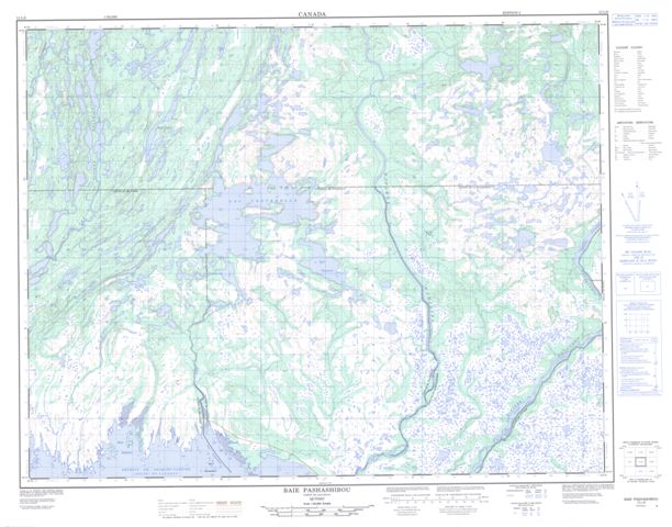 Baie Pashashibou Topographic Paper Map 012L08 at 1:50,000 scale