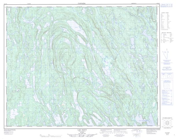 Lac Davy Topographic Paper Map 012L15 at 1:50,000 scale