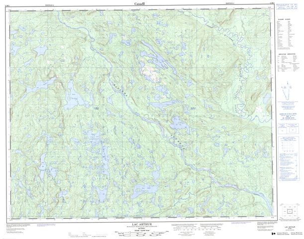 Lac Arthur Topographic Paper Map 012M01 at 1:50,000 scale
