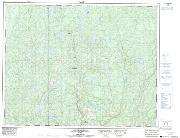 Lac Charpeney Topographic Paper Map 012M04 at 1:50,000 scale