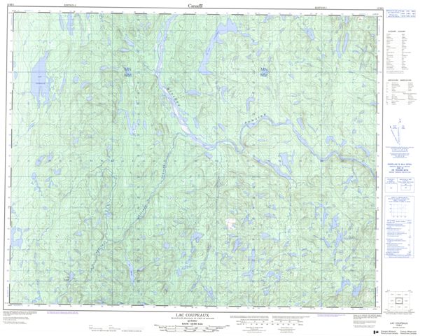 Lac Coupeaux Topographic Paper Map 012M05 at 1:50,000 scale