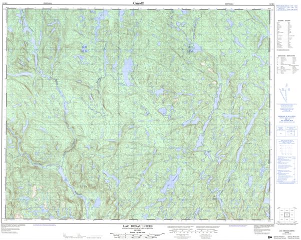 Lac Desaulniers Topographic Paper Map 012M06 at 1:50,000 scale