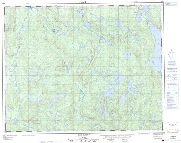 Lac Barrin Topographic Paper Map 012M08 at 1:50,000 scale