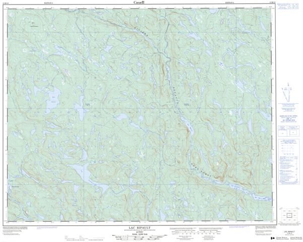 Lac Ripault Topographic Paper Map 012M10 at 1:50,000 scale