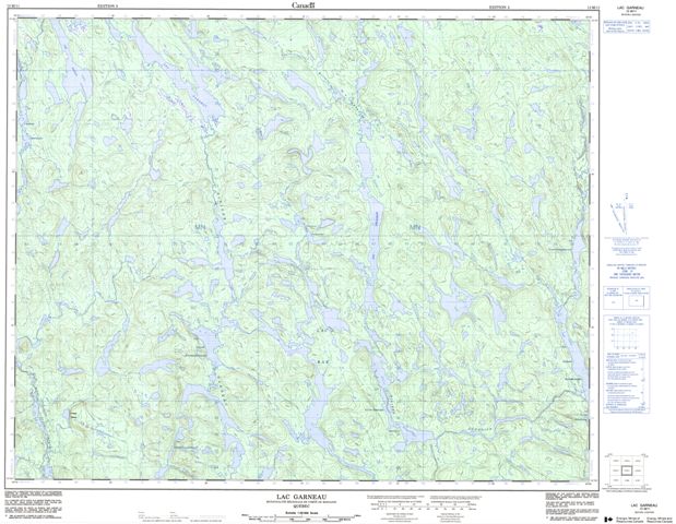 Lac Garneau Topographic Paper Map 012M11 at 1:50,000 scale
