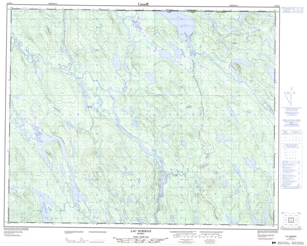 Lac Norman Topographic Paper Map 012M13 at 1:50,000 scale