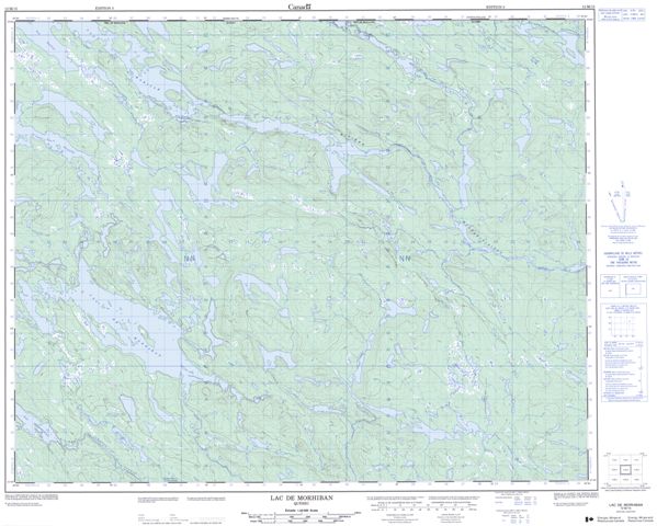 Lac De Morhiban Topographic Paper Map 012M15 at 1:50,000 scale