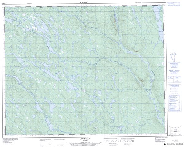 Lac Begon Topographic Paper Map 012M16 at 1:50,000 scale