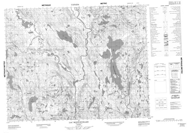 Lac Montcevelles Topographic Paper Map 012N02 at 1:50,000 scale