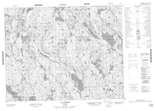 Lac Bohier Topographic Paper Map 012N03 at 1:50,000 scale