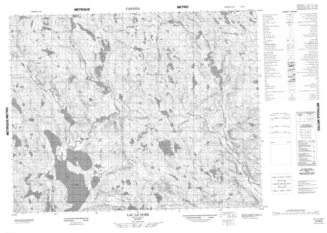Lac Le Dore Topographic Paper Map 012N06 at 1:50,000 scale
