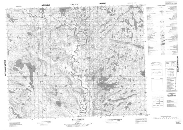 Lac Lorens Topographic Paper Map 012N07 at 1:50,000 scale