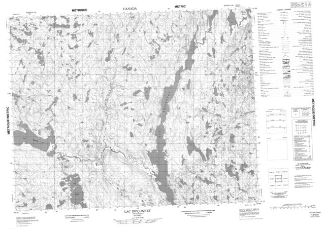 Lac Briconnet Topographic Paper Map 012N08 at 1:50,000 scale