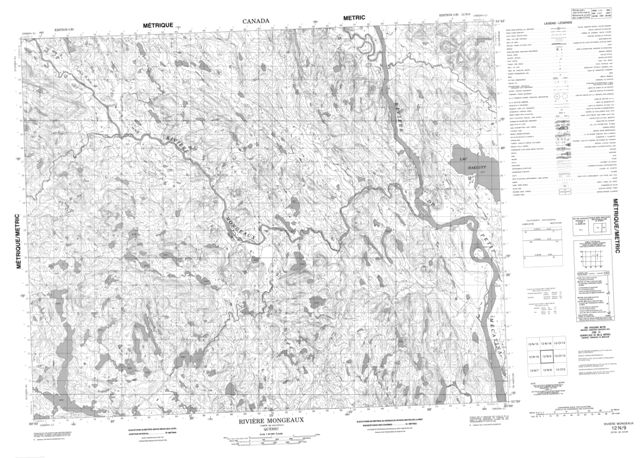 Riviere Mongeaux Topographic Paper Map 012N09 at 1:50,000 scale