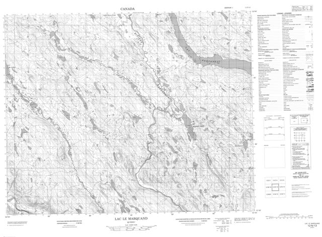 Lac Le Marquand Topographic Paper Map 012N13 at 1:50,000 scale
