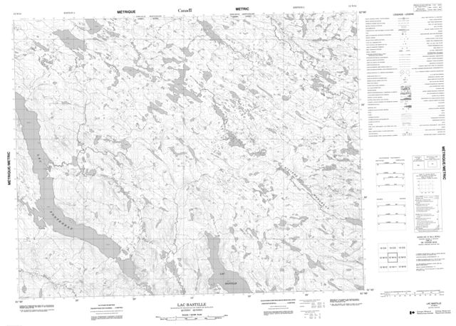 Lac Bastille Topographic Paper Map 012N14 at 1:50,000 scale