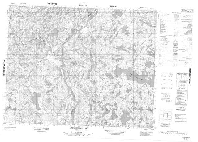 Lac Bernadette Topographic Paper Map 012O04 at 1:50,000 scale