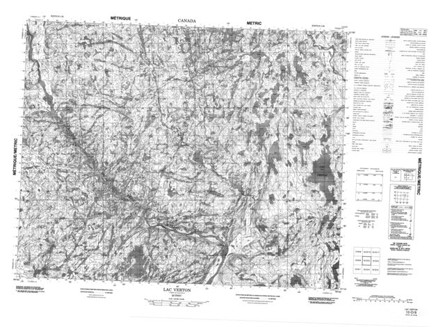 Lac Verton Topographic Paper Map 012O05 at 1:50,000 scale