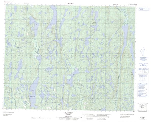Lac Tooker Topographic Paper Map 012O09 at 1:50,000 scale