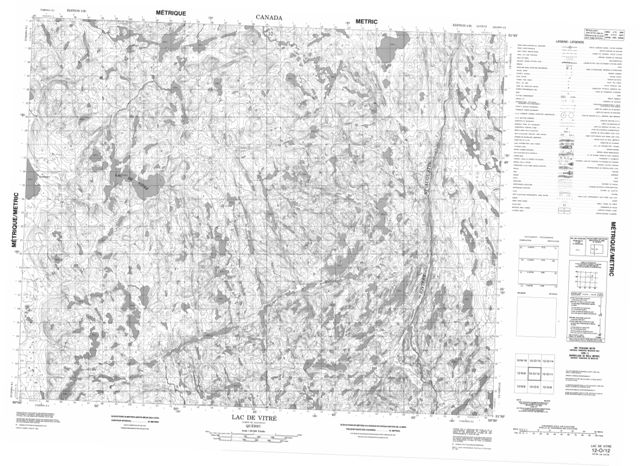 Lac De Vitre Topographic Paper Map 012O12 at 1:50,000 scale