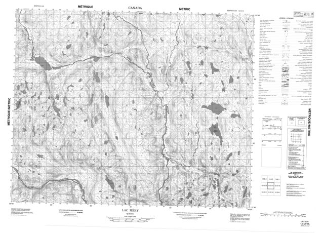 Lac Mery Topographic Paper Map 012O15 at 1:50,000 scale