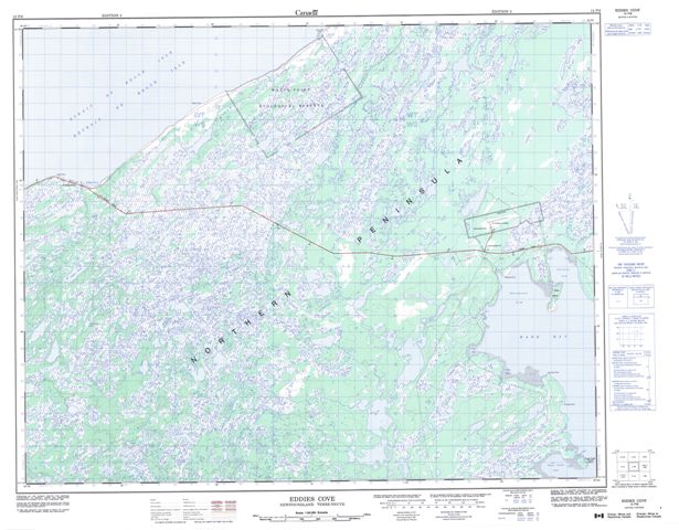 Eddies Cove Topographic Paper Map 012P08 at 1:50,000 scale