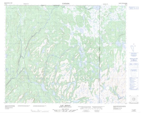 Lac Senac Topographic Paper Map 012P14 at 1:50,000 scale