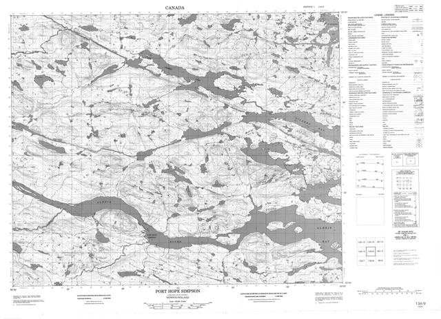 Port Hope Simpson Topographic Paper Map 013A09 at 1:50,000 scale