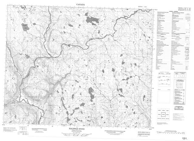 Halfway Pond Topographic Paper Map 013B03 at 1:50,000 scale