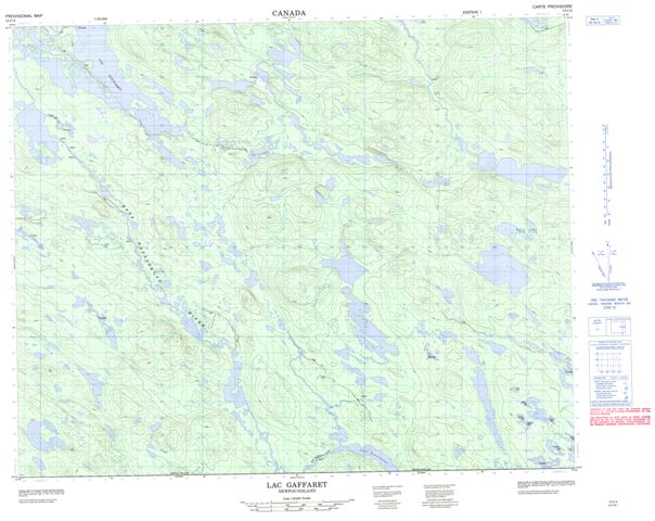 Lac Gaffaret Topographic Paper Map 013C04 at 1:50,000 scale