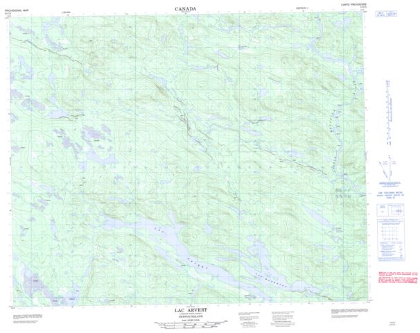 Lac Arvert Topographic Paper Map 013C05 at 1:50,000 scale