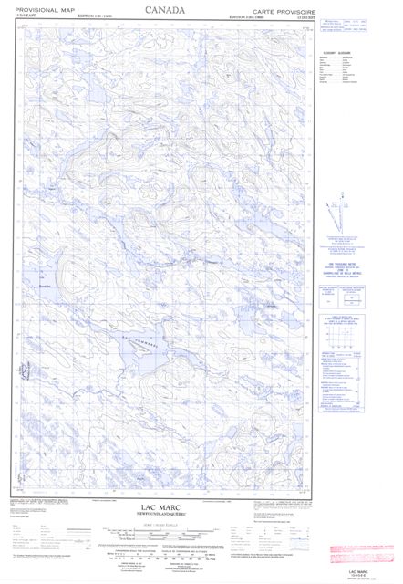 Lac Marc Topographic Paper Map 013D05E at 1:50,000 scale