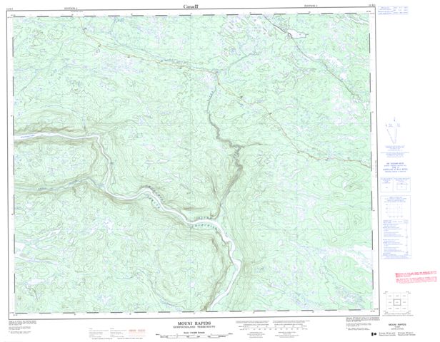 Mouni Rapids Topographic Paper Map 013E01 at 1:50,000 scale