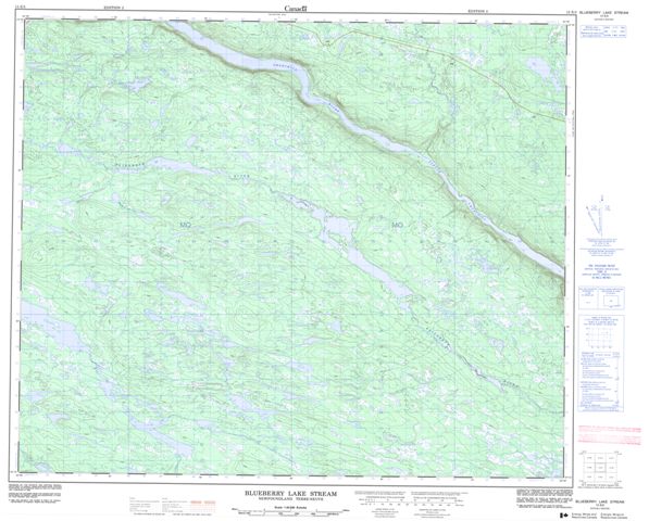 Blueberry Lake Stream Topographic Paper Map 013E05 at 1:50,000 scale