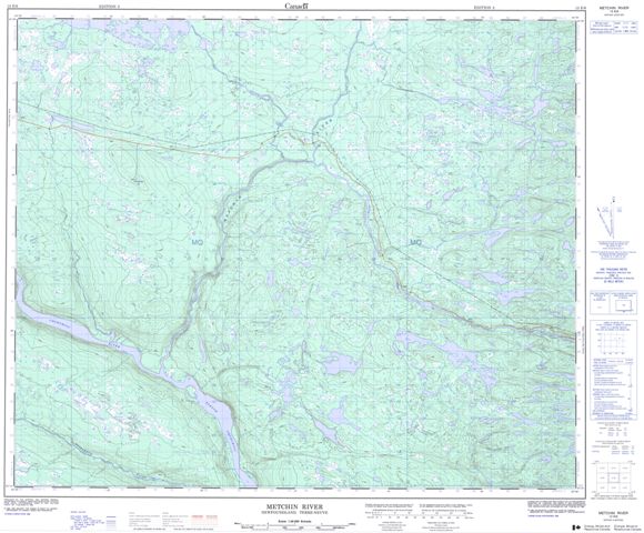 Metchin River Topographic Paper Map 013E06 at 1:50,000 scale