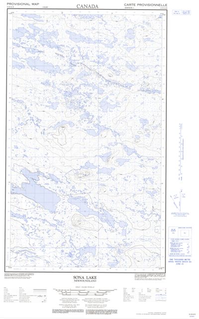 Sona Lake Topographic Paper Map 013E12E at 1:50,000 scale