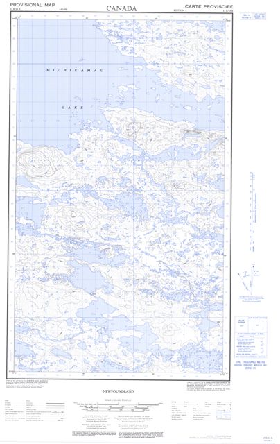 Mating Lake Topographic Paper Map 013E13E at 1:50,000 scale