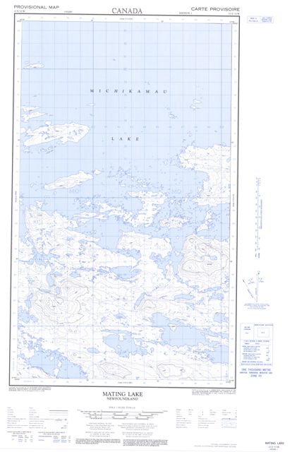 Mating Lake Topographic Paper Map 013E13W at 1:50,000 scale