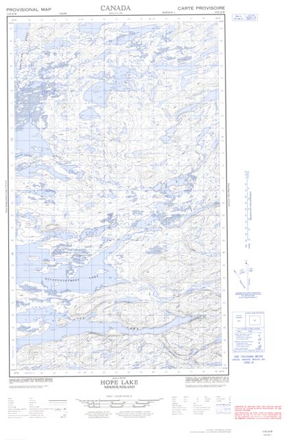 Hope Lake Topographic Paper Map 013E16W at 1:50,000 scale