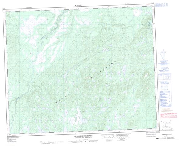 Traverspine River Topographic Paper Map 013F01 at 1:50,000 scale
